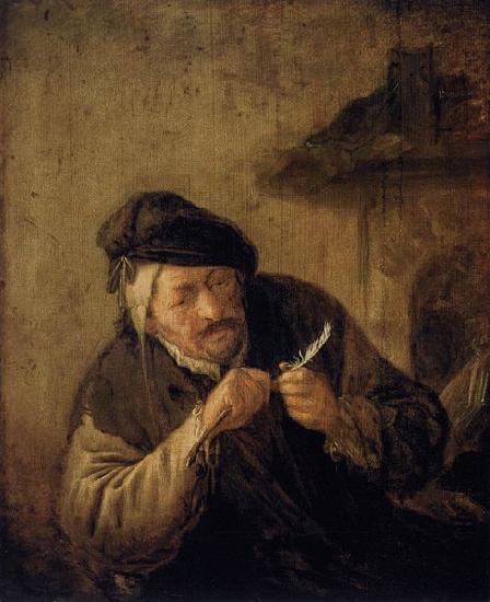 Adriaen van ostade Cutting the Feather France oil painting art